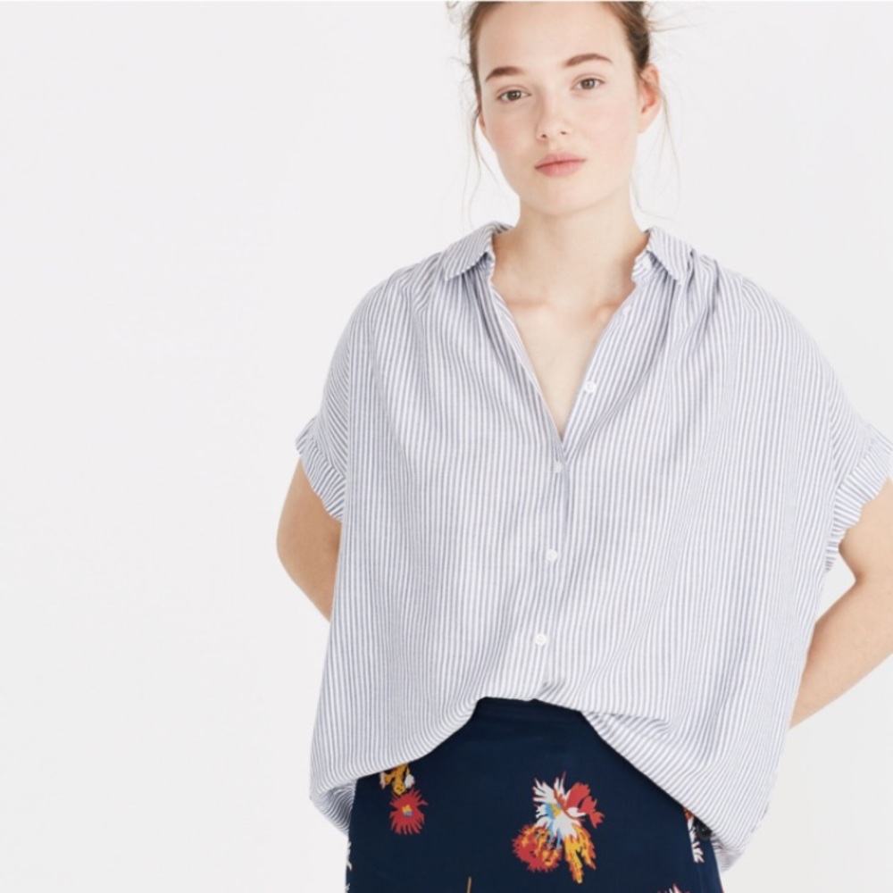 madewell central shirt in benton stripe